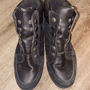 MIA button up wedge booties